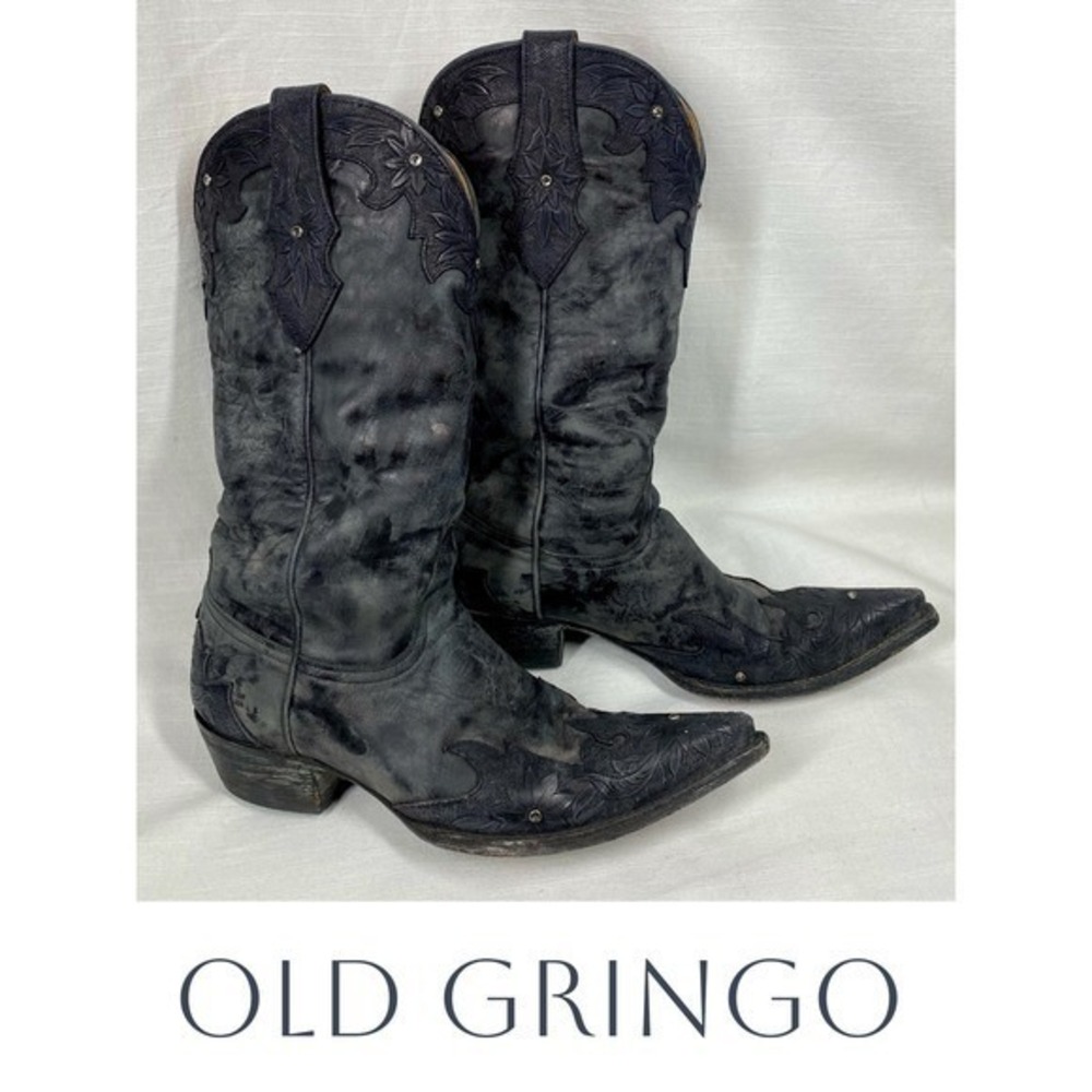 Old‎ Gringo Susana Black Swarovski Crystal Western Boots Women's Size 9 B